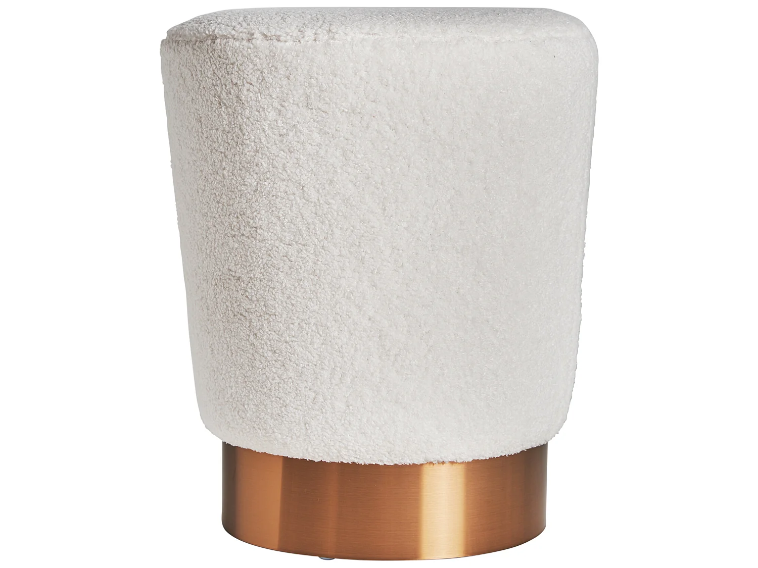 Reposapiés de algodón bouclé en color blanco de 35x35x43cm