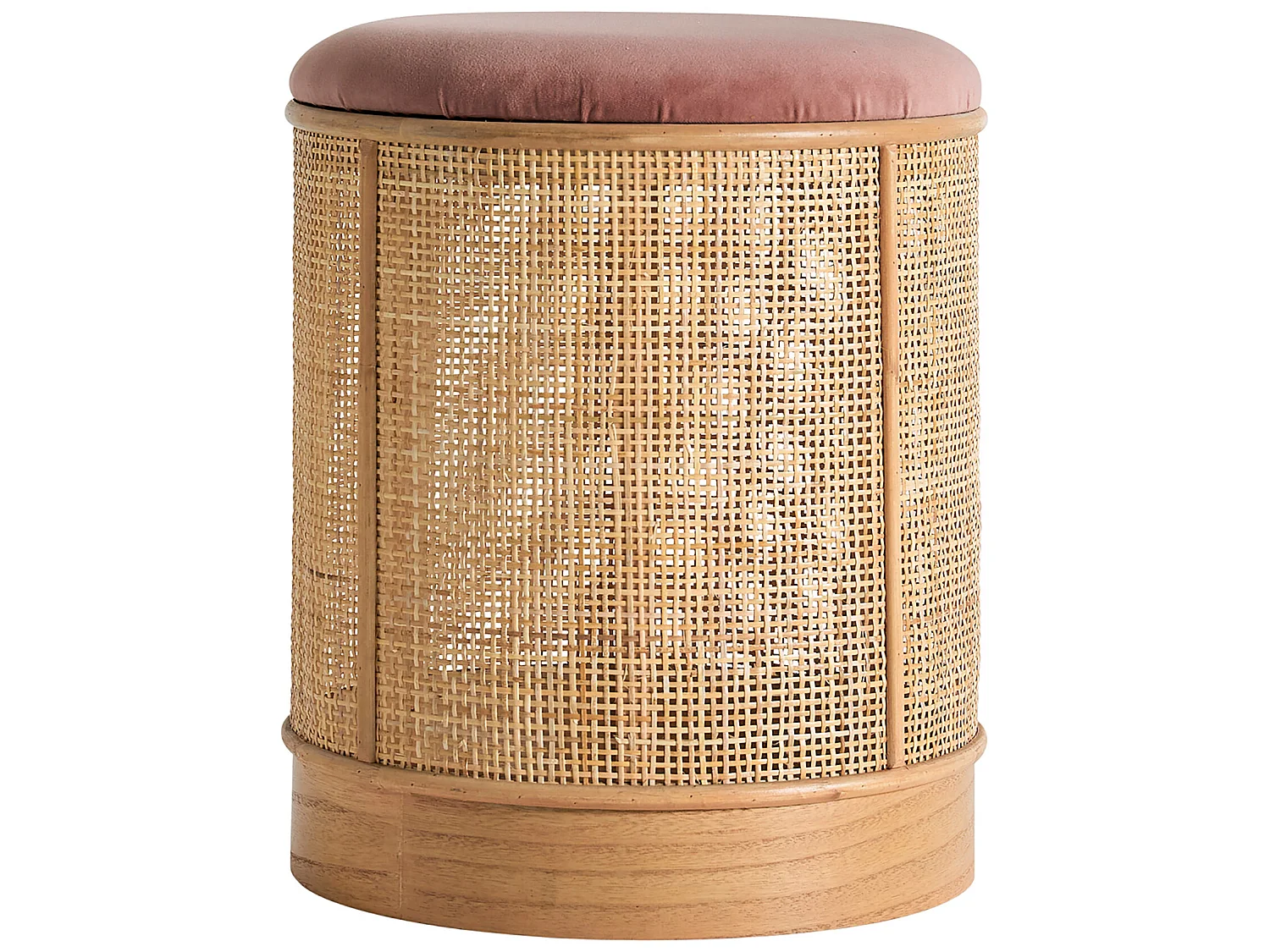 Repose- Pied en Bois de Pin, de couleur Rose/Marron, 37x37x43 cm