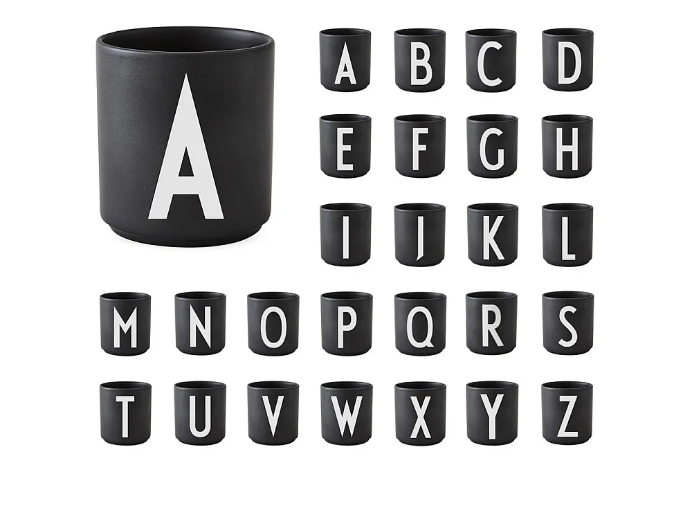 Tasse noire Design Letters Noir E Design Letters