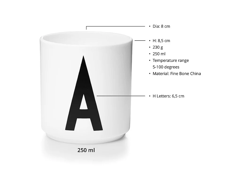 Tasse blanche Design Letters Blanc C Design Letters