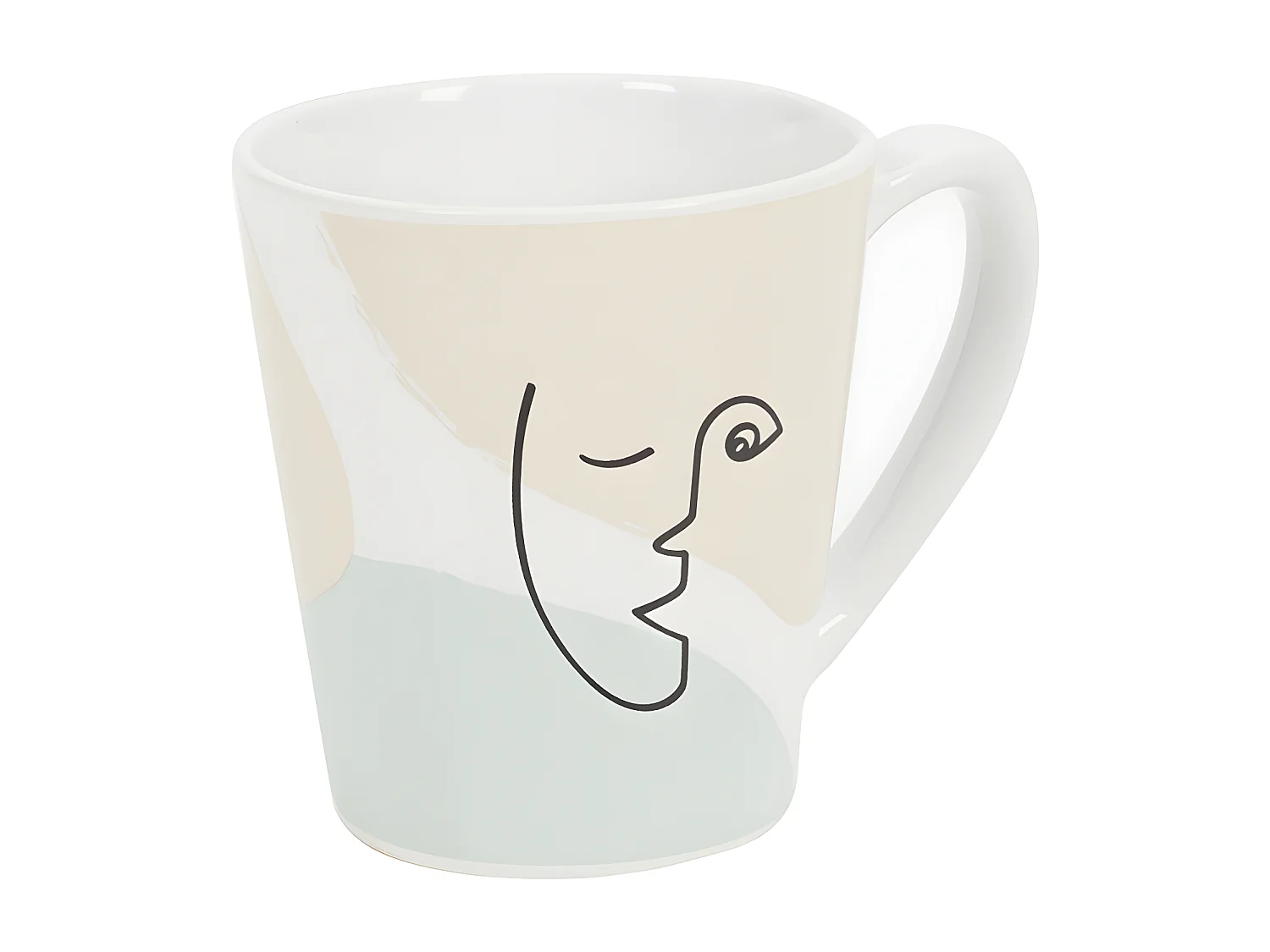 Lot de 6 Mugs en Porcelaine "Arty" 30cl Multicolore