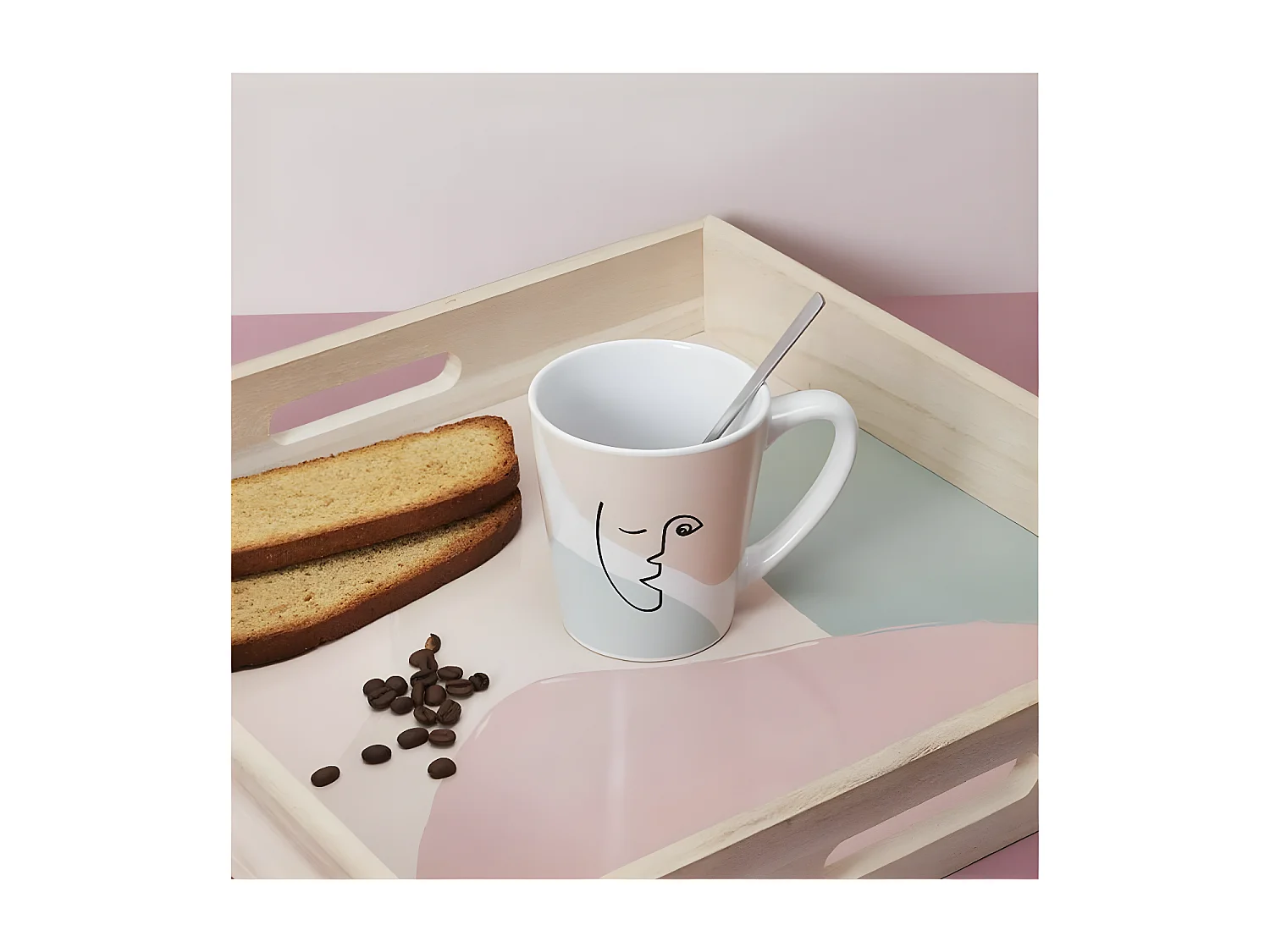 Lot de 6 Mugs en Porcelaine "Arty" 30cl Multicolore