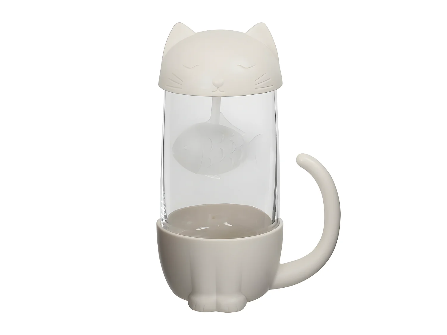 Tasse et infuseur à thé Chat Blanc  La chaise longue