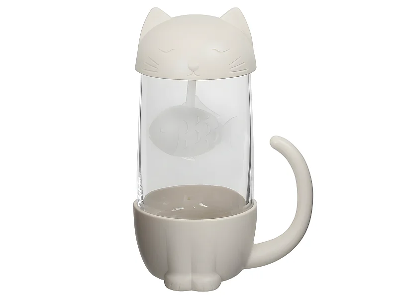 Tasse et infuseur à thé Chat Blanc  La chaise longue