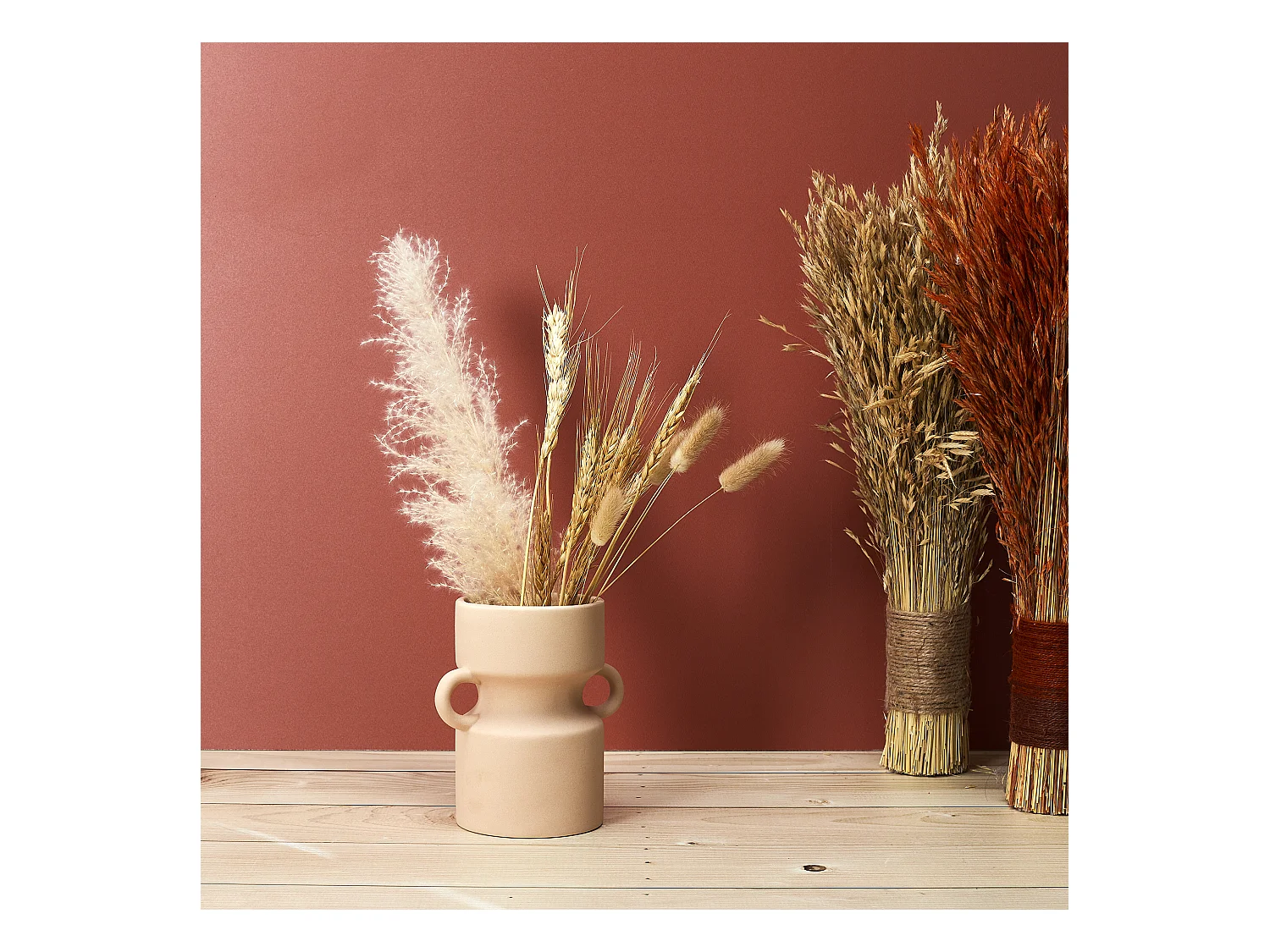 Vase Anse Ceramique Nude Arty H15.5cm Marron