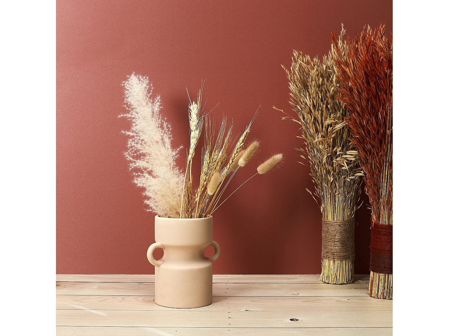 Vase Anse Ceramique Nude Arty H15.5cm Marron