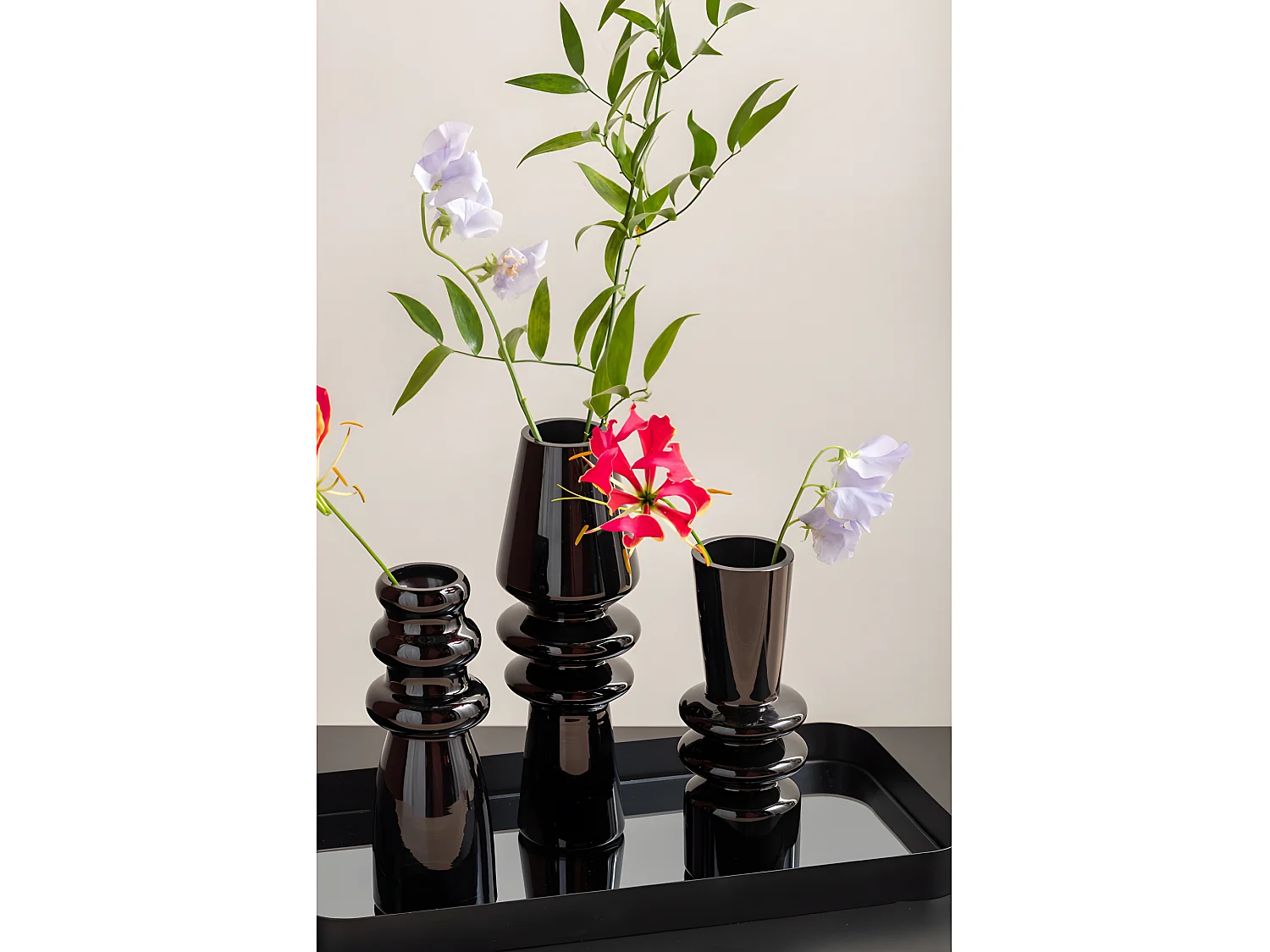 Vase Sparkle Bottle Noir  Present Time