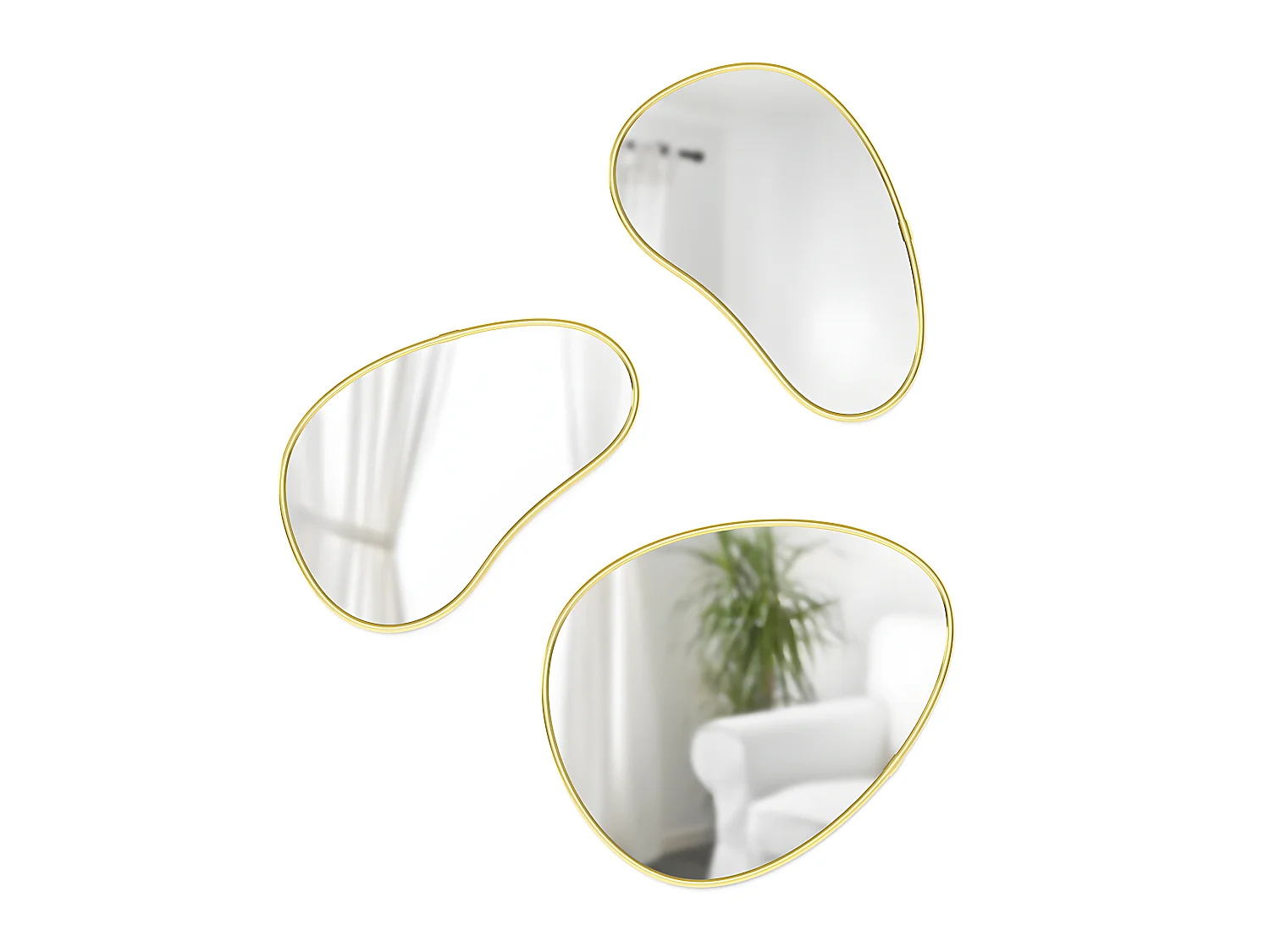 Set de 3 miroirs Hubba Pebble Doré  Umbra
