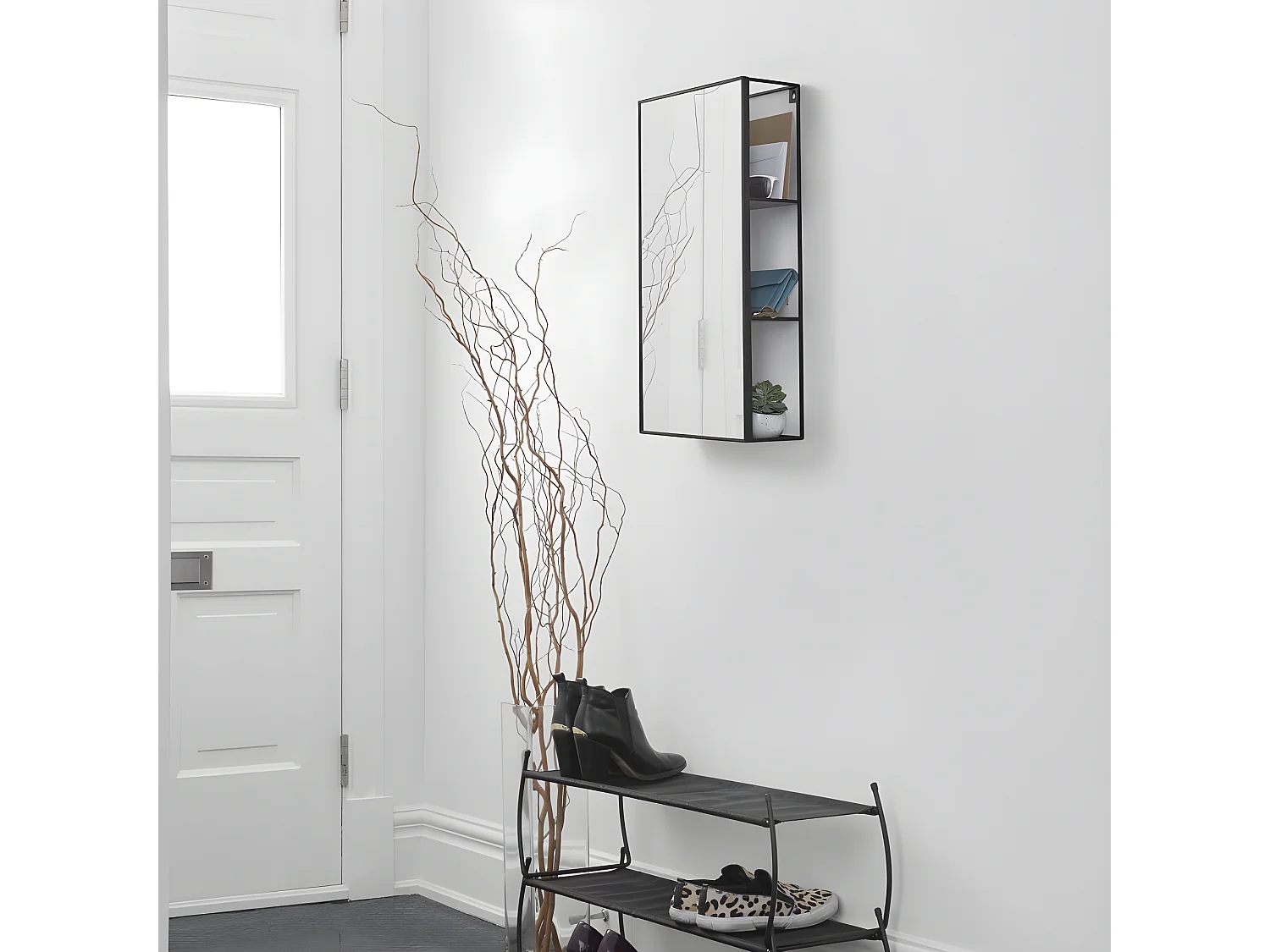 Miroir et rangements Cubiko Noir  Umbra