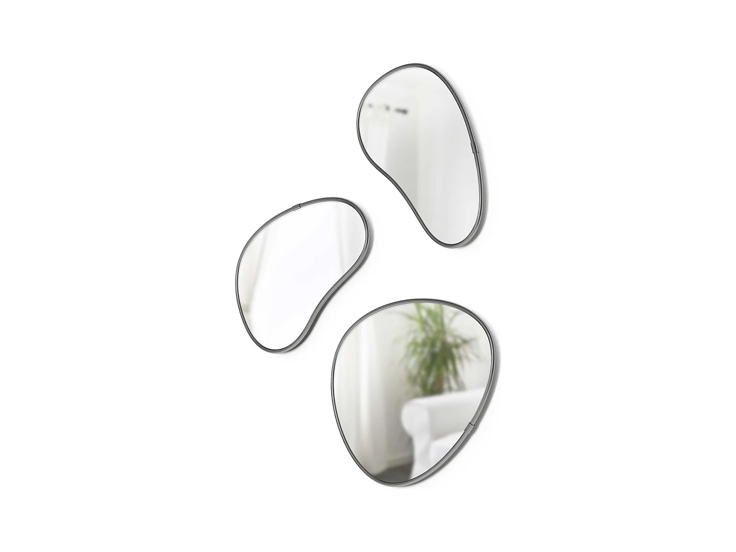 Set de 3 miroirs Hubba Pebble Argenté  Umbra