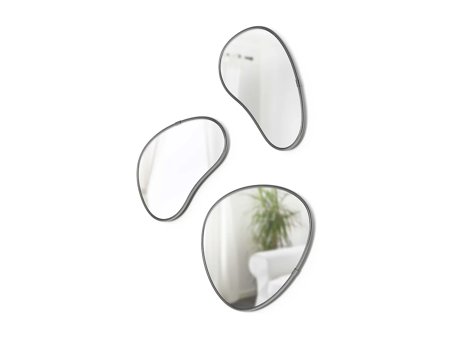 Set de 3 miroirs Hubba Pebble Argenté  Umbra