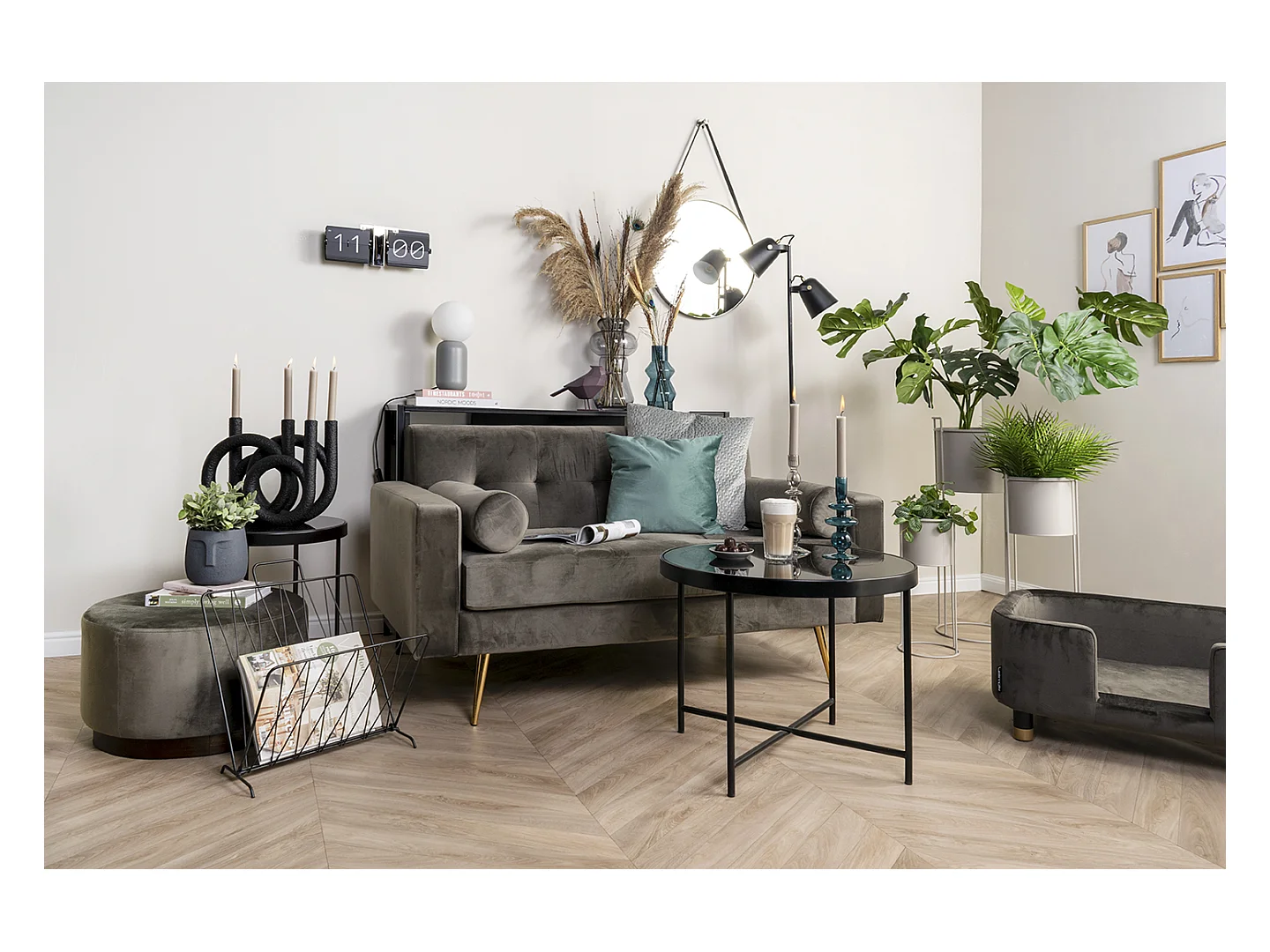 Miroir Balanced Noir  Present Time