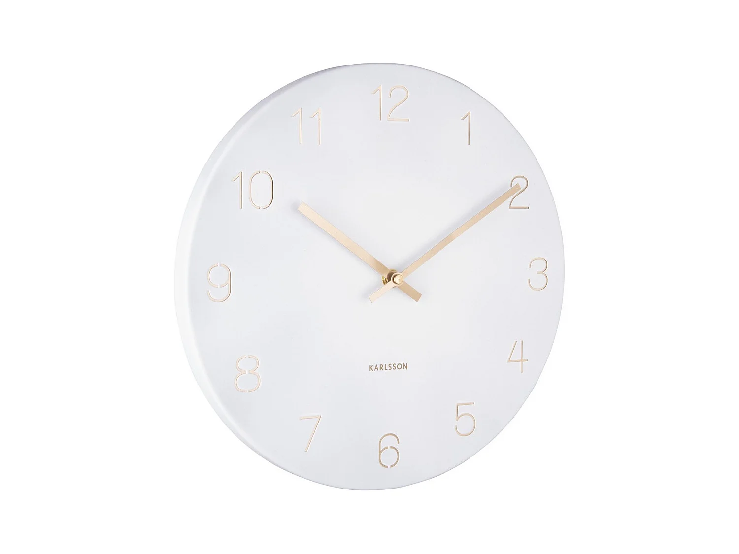 Wanduhr-Anhänger mit eingravierten Zahlen, klein – Weiß – Ø30cm