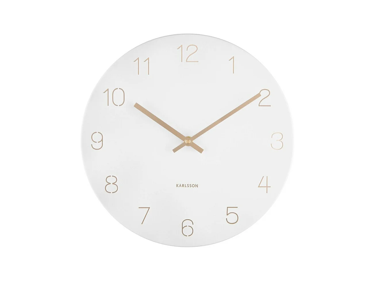 Wanduhr-Anhänger mit eingravierten Zahlen, klein – Weiß – Ø30cm