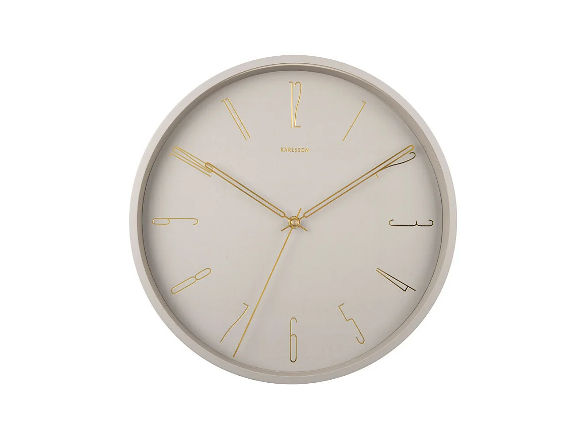 Horloge murale Belle Numbers D35cm Gris  Present Time