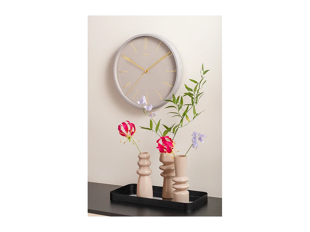 Horloge murale Belle Numbers D35cm Gris  Present Time