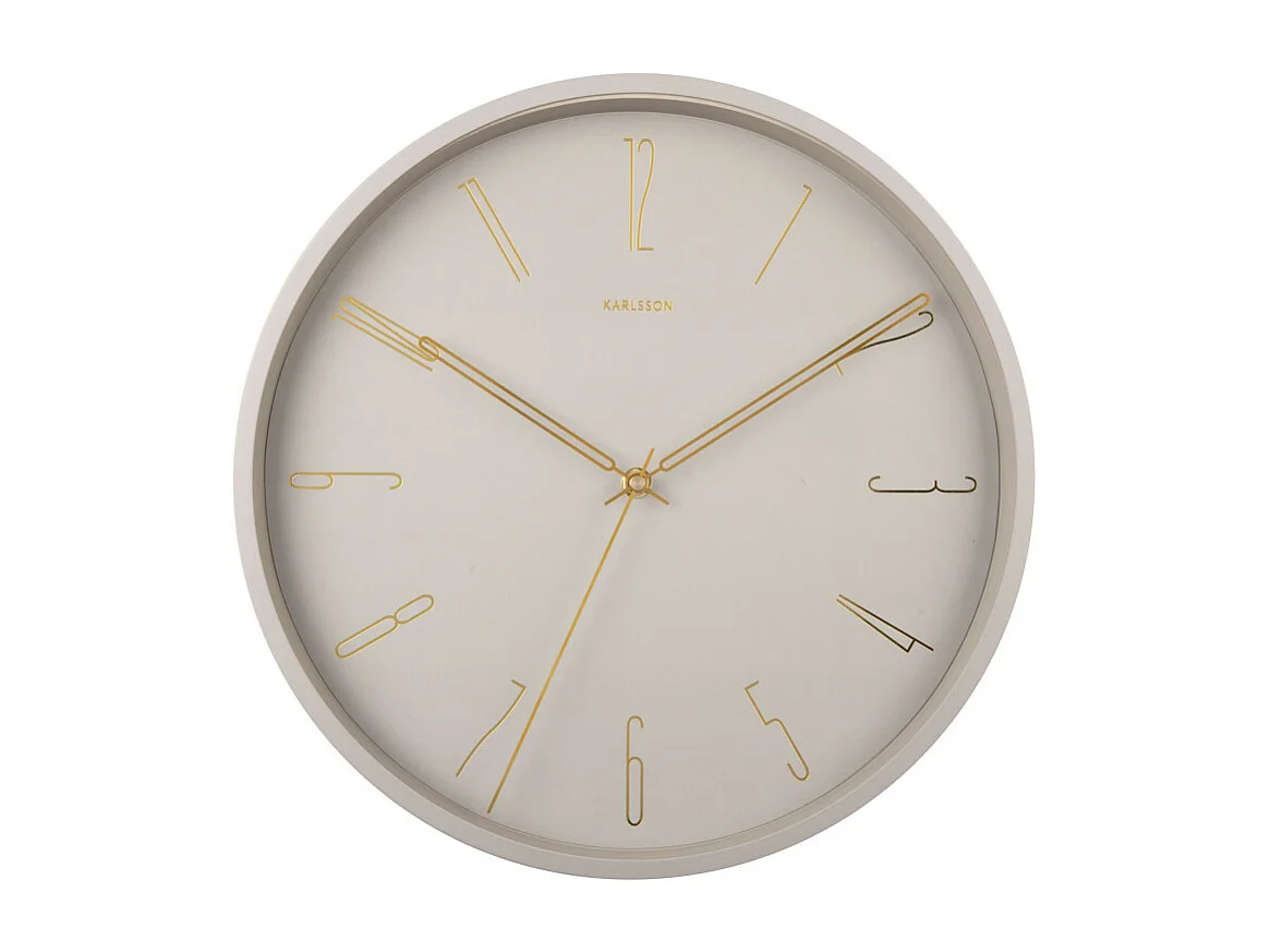 Wandklok Belle Numbers - Warmgrijs- Ø35cm