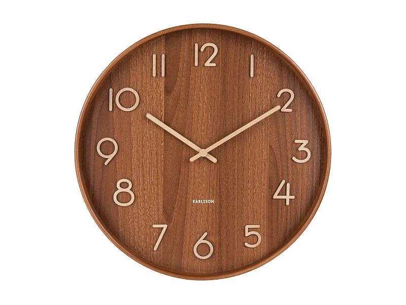 Wanduhr Pure Medium - Dunkles Holz - Ø40cm