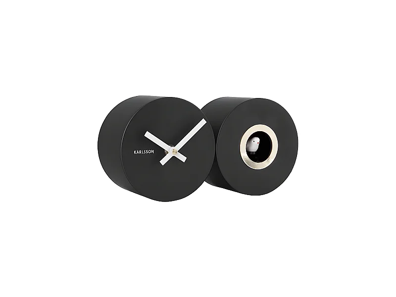 Wandklok Duo Cuckoo - Zwart