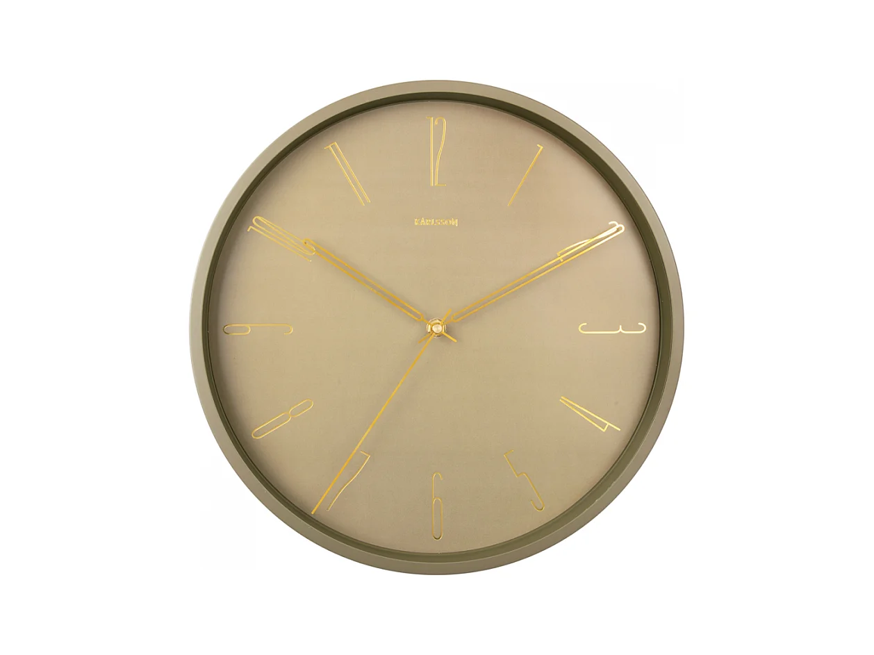 Horloge murale Belle Numbers D35cm Vert  Present Time