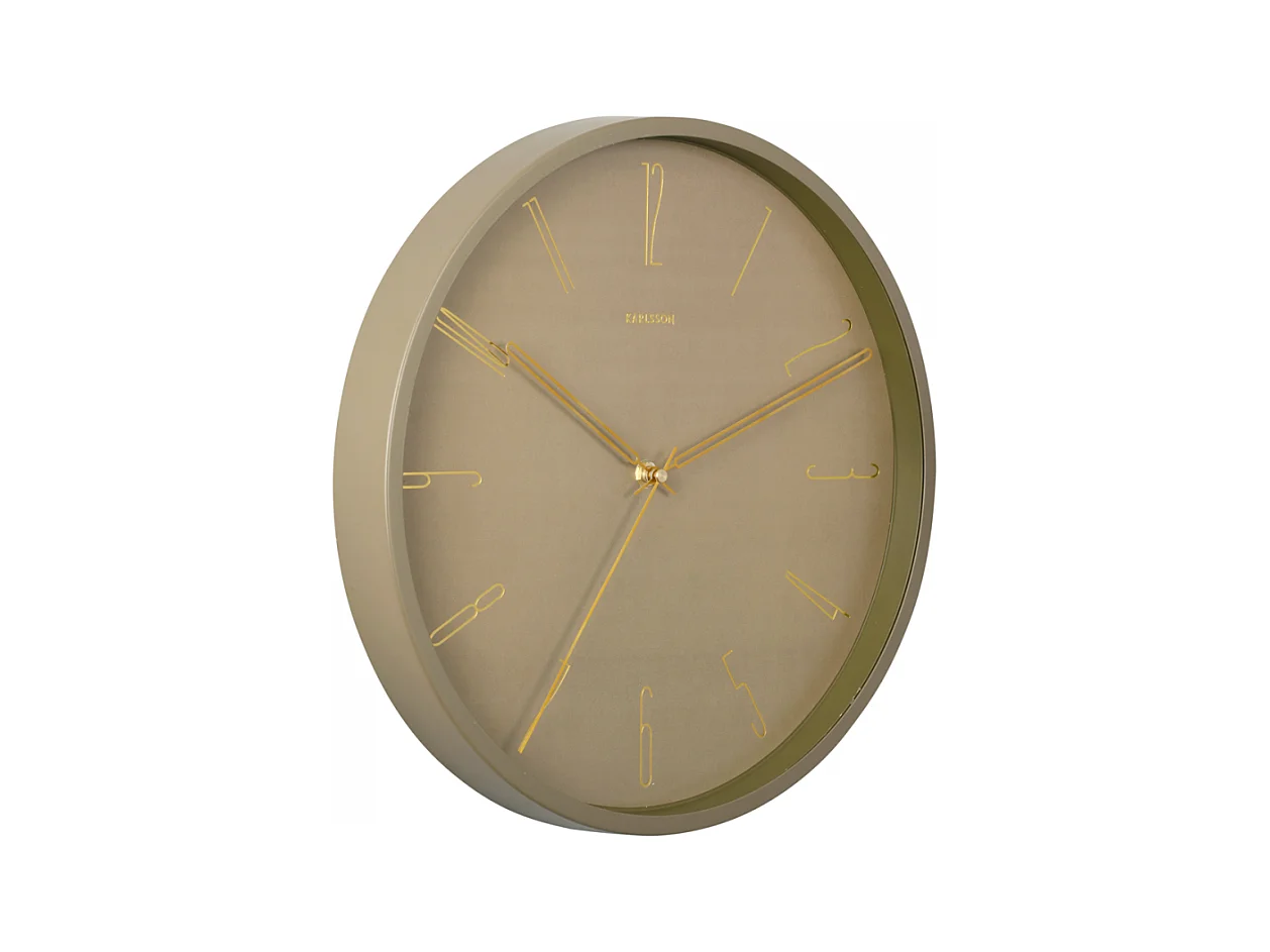 Horloge murale Belle Numbers D35cm Vert  Present Time