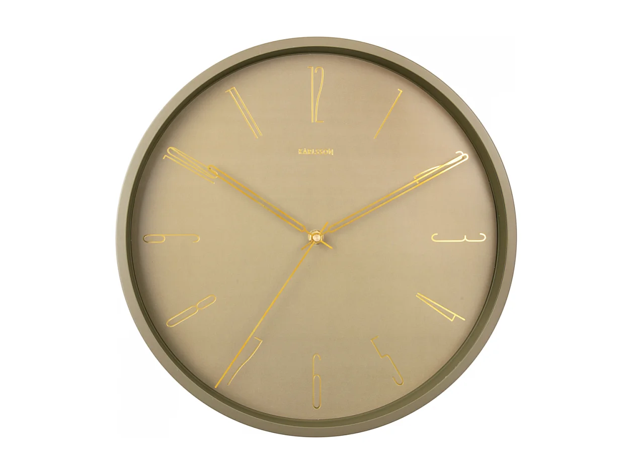 Horloge murale Belle Numbers D35cm Vert  Present Time