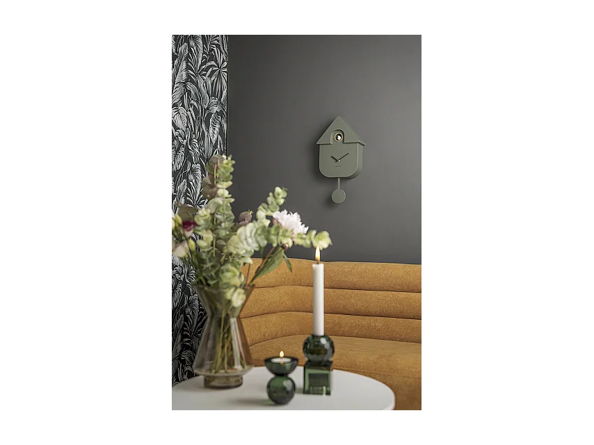 Horloge Coucou moderne H40cm Vert  Present Time