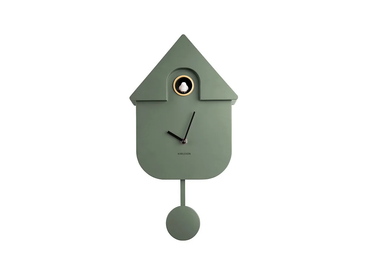 Horloge Coucou moderne H40cm Vert  Present Time