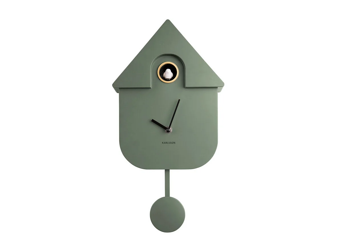 Horloge Coucou moderne H40cm Vert  Present Time