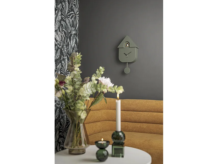 Horloge Coucou moderne H40cm Vert  Present Time