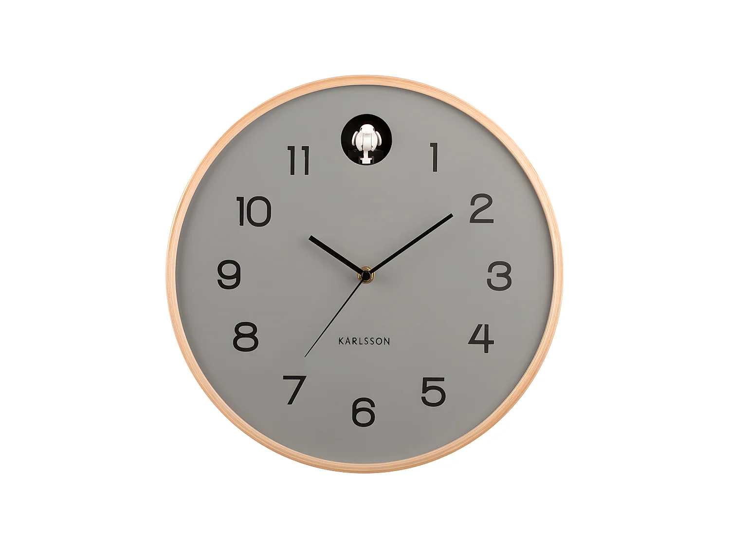 Horloge murale Natural Coucou D31,5cm Gris  Present Time