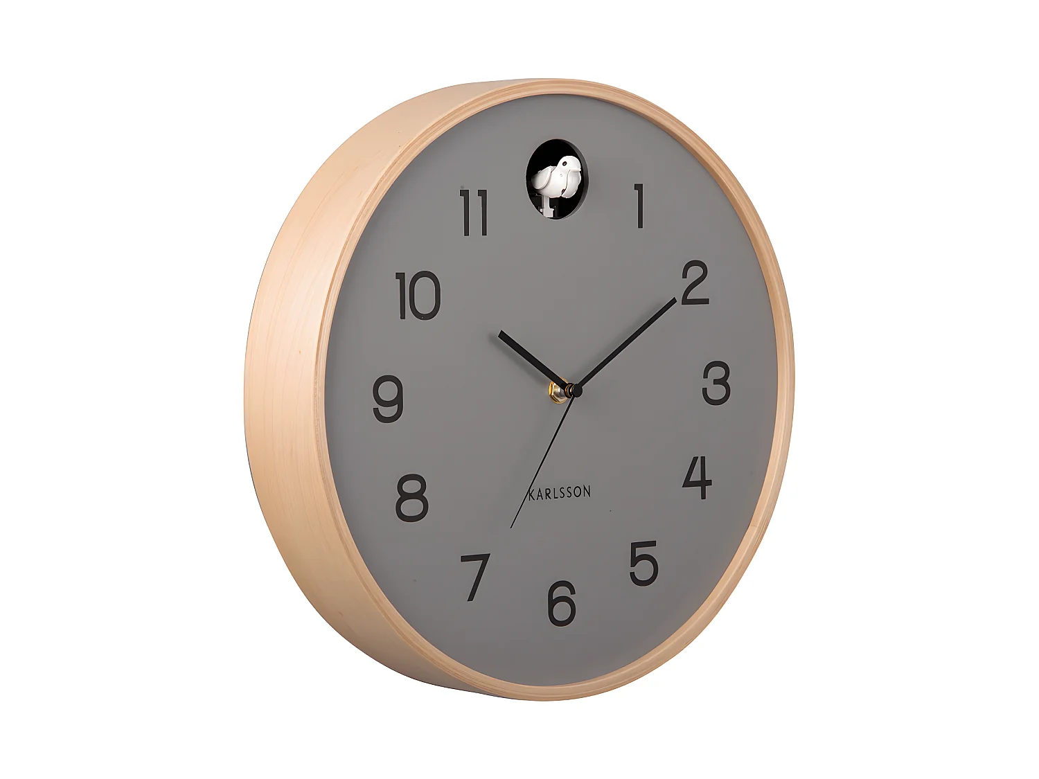 Horloge murale Natural Coucou D31,5cm Gris  Present Time