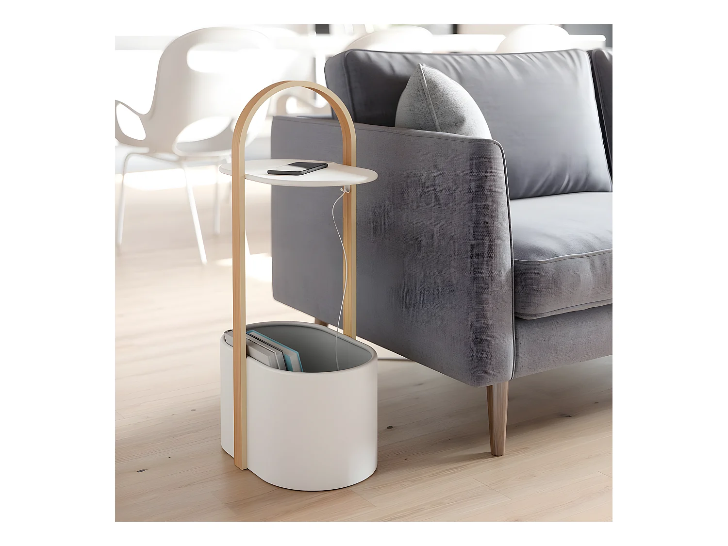 Tablette latérale portable Hub Blanc  Umbra