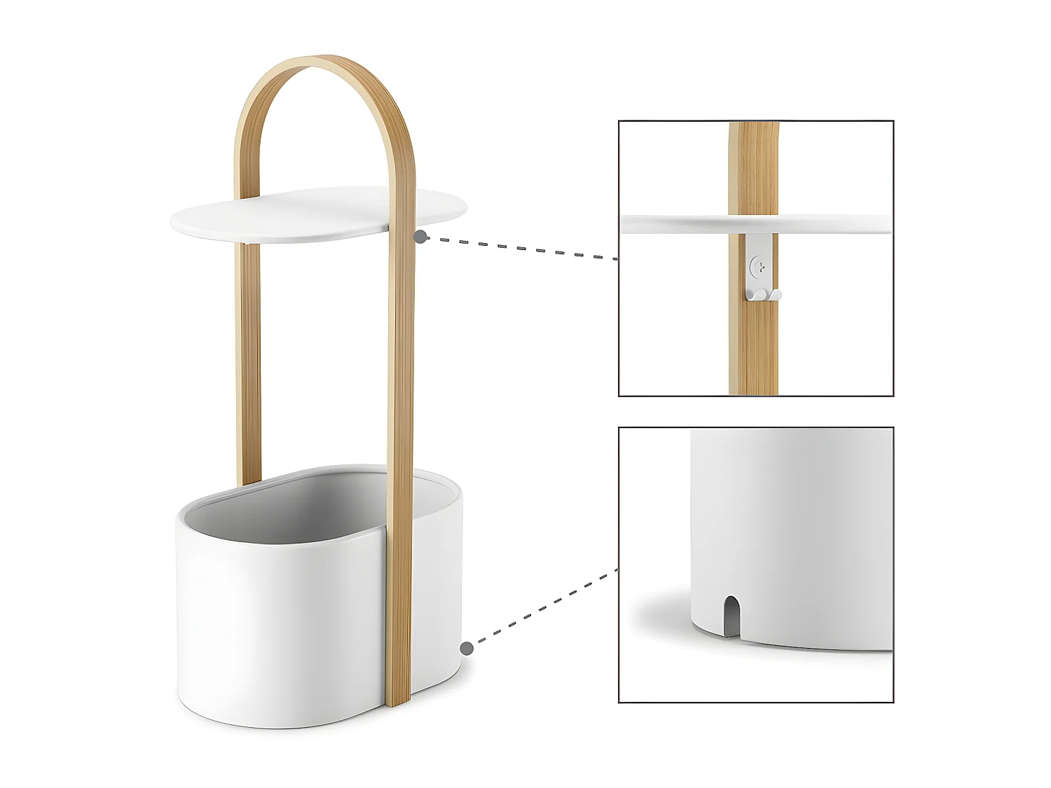 Tablette latérale portable Hub Blanc  Umbra