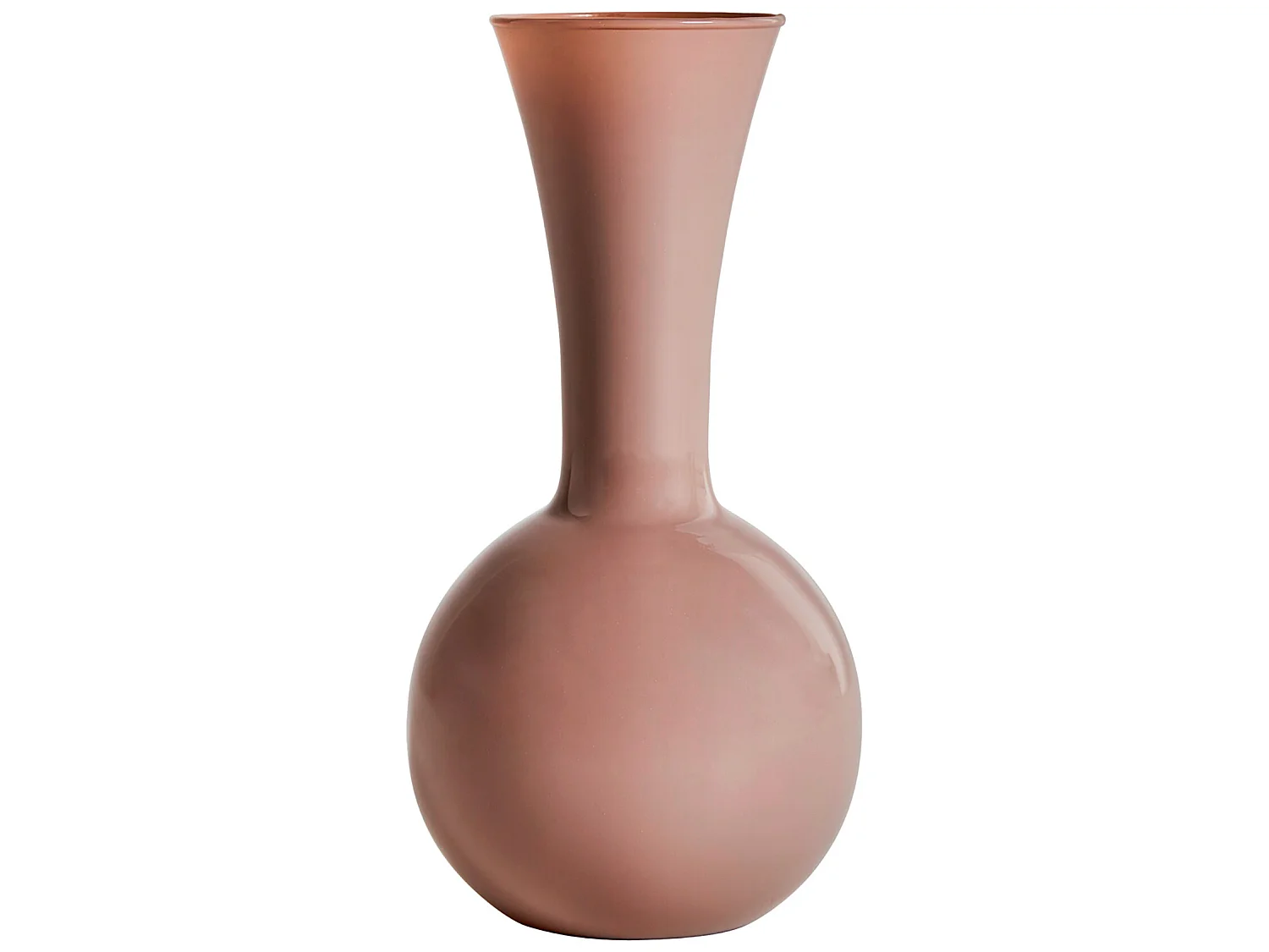 Florero de vidrio en color topo de 16x16x31cm