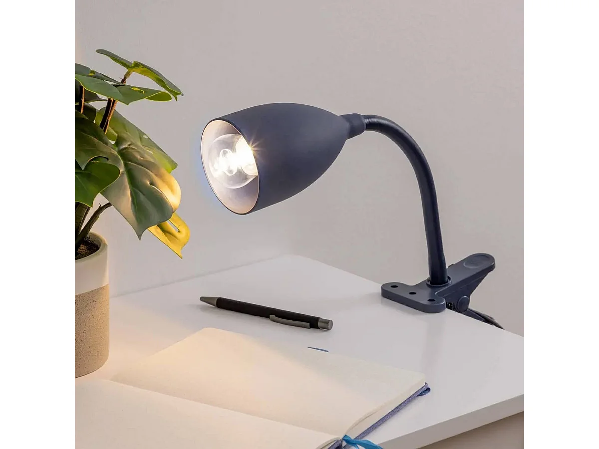 Lampe Pince Design "Sily" 43cm Bleu Orage