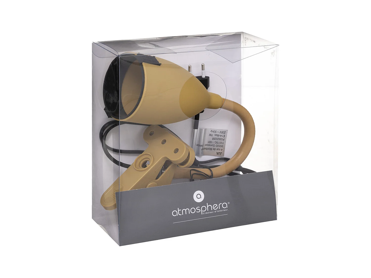 Lampe Pince Design "Sily" 43cm Jaune Ocre