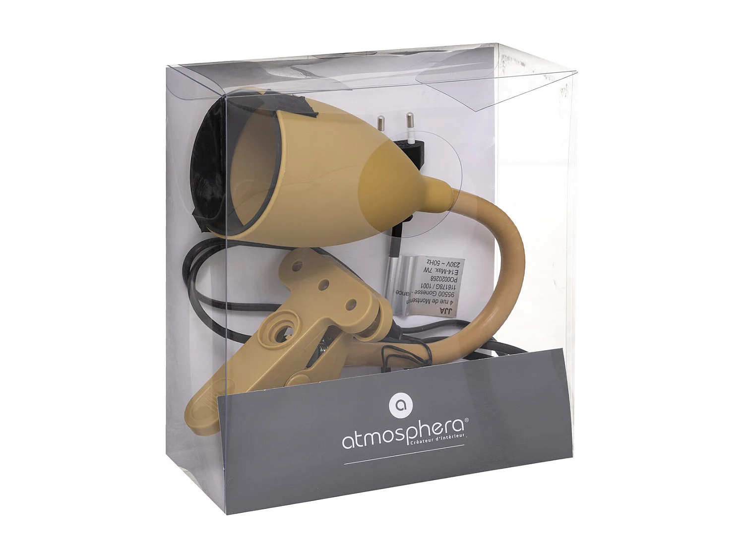 Lampe Pince Design "Sily" 43cm Jaune Ocre