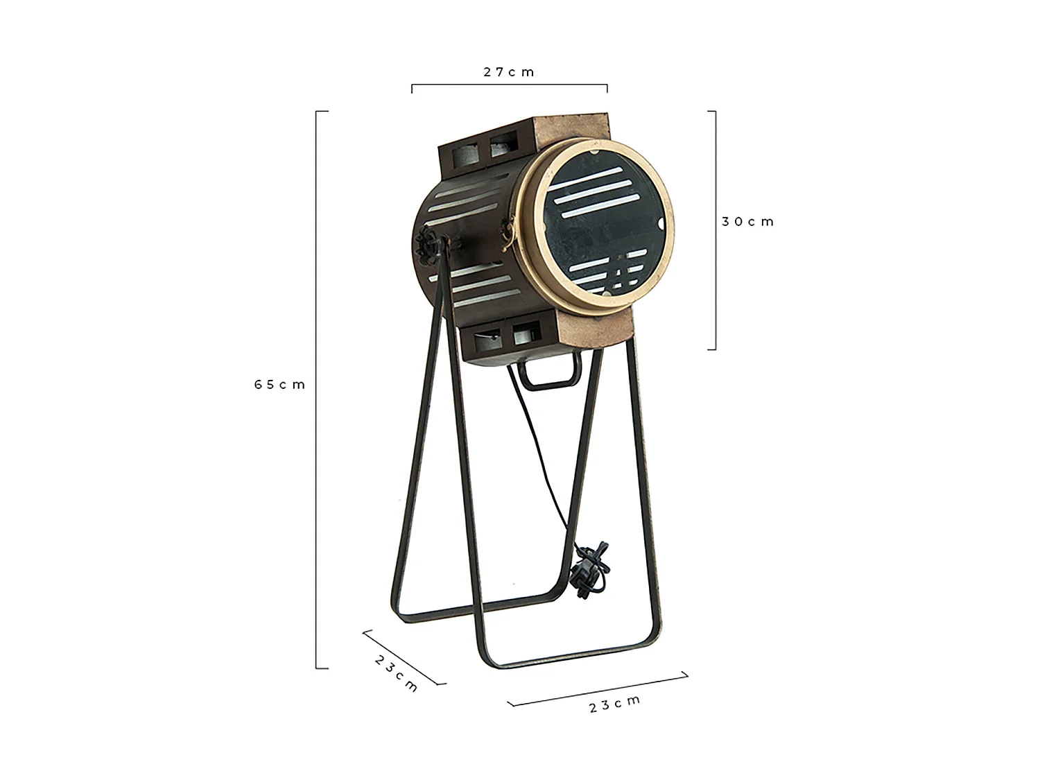 Lampe de salon en fer doré