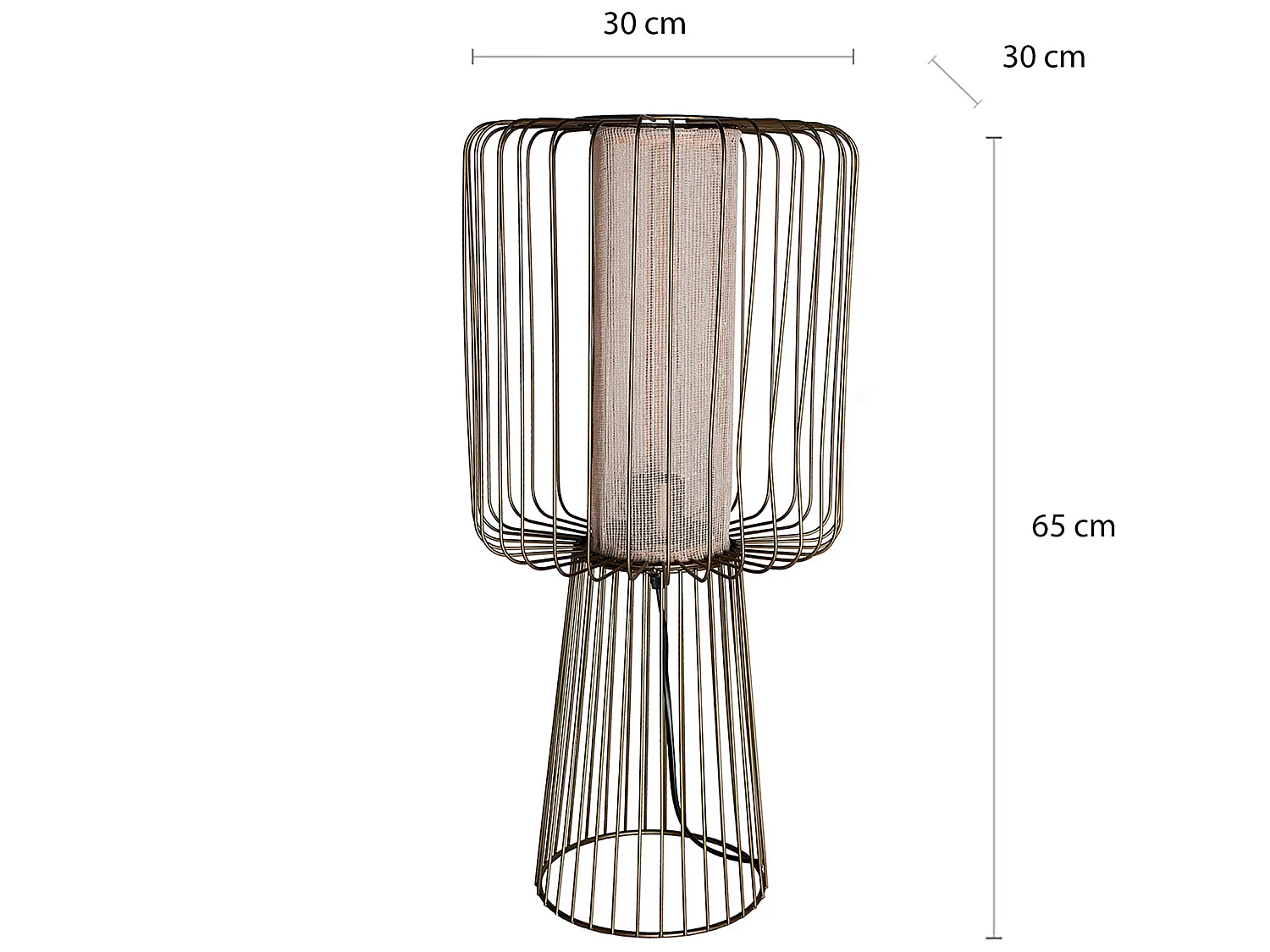 Lampe de salon en fer noir