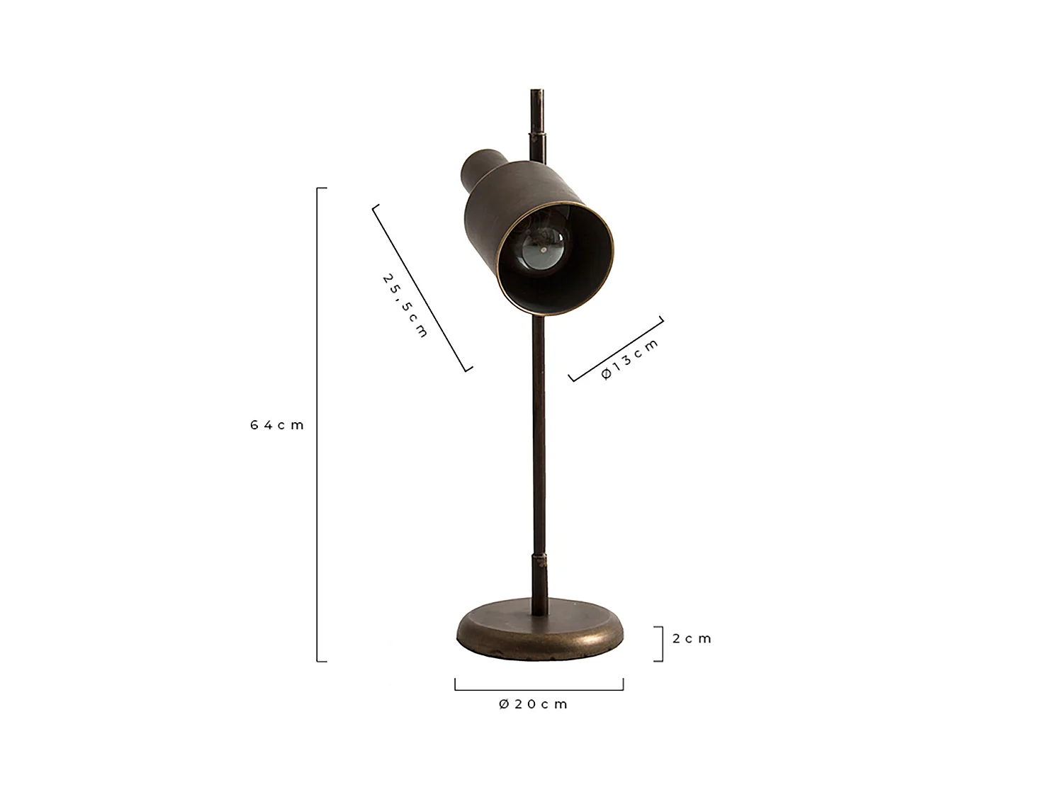 Lampe de salon en fer noir