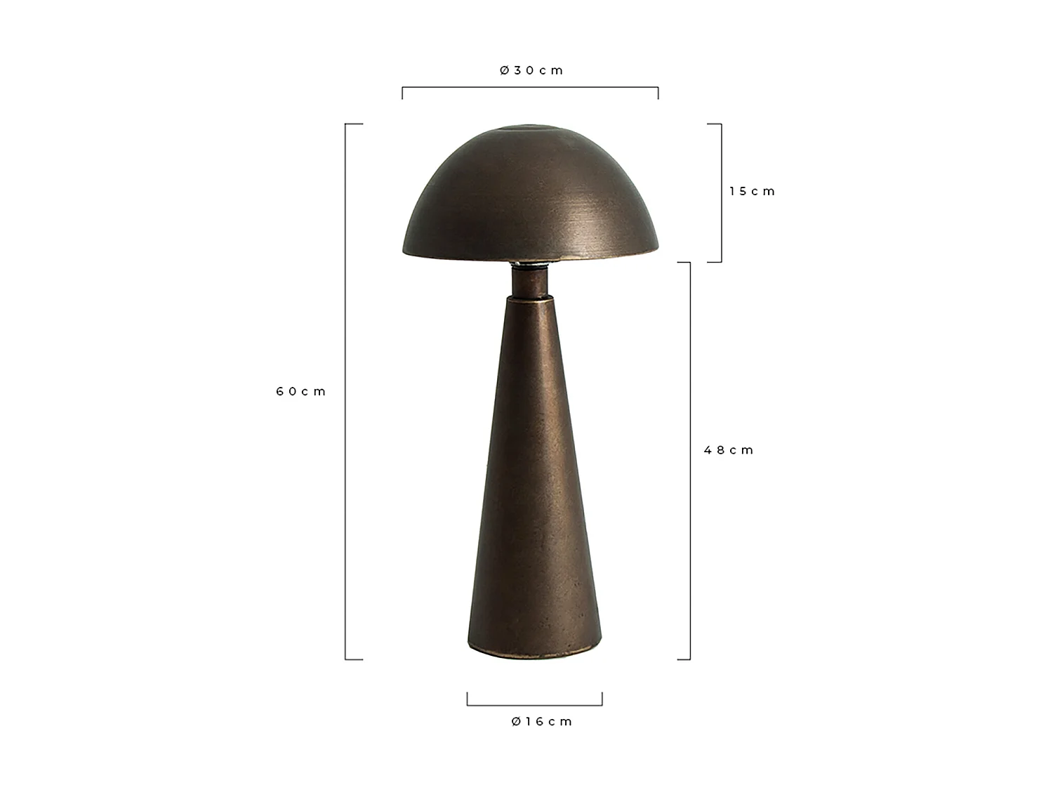 Lampe de salon en fer doré 30x30x62 cm