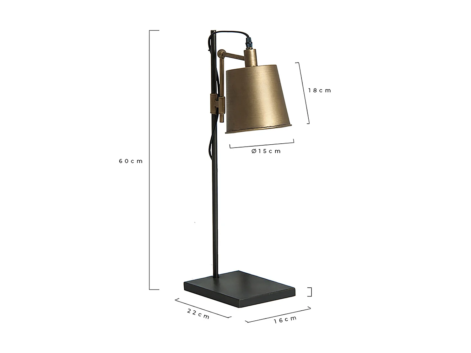 Lampe de salon en fer doré