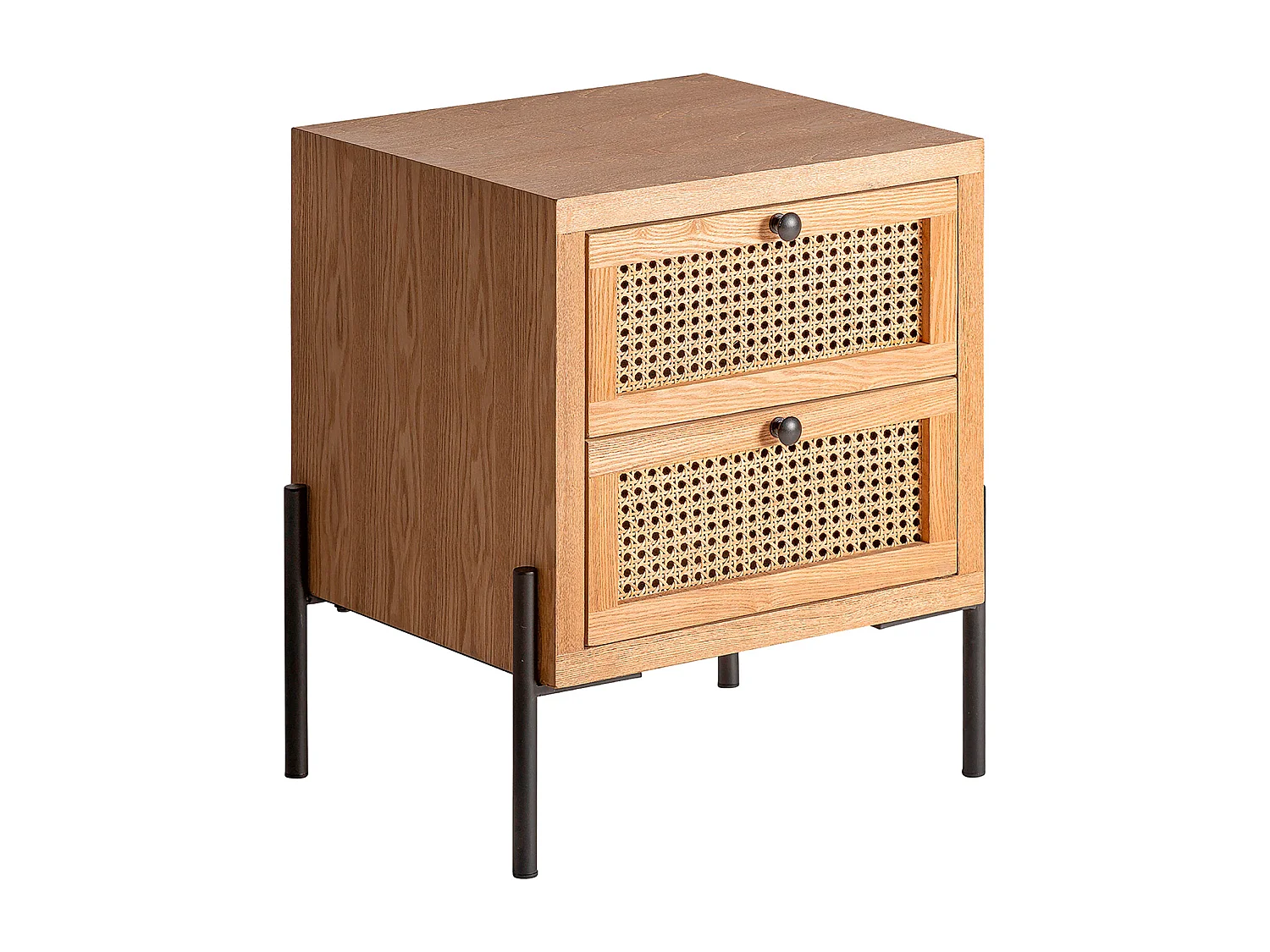 Mesita de noche de hierro en color marrón de 49x40x55cm