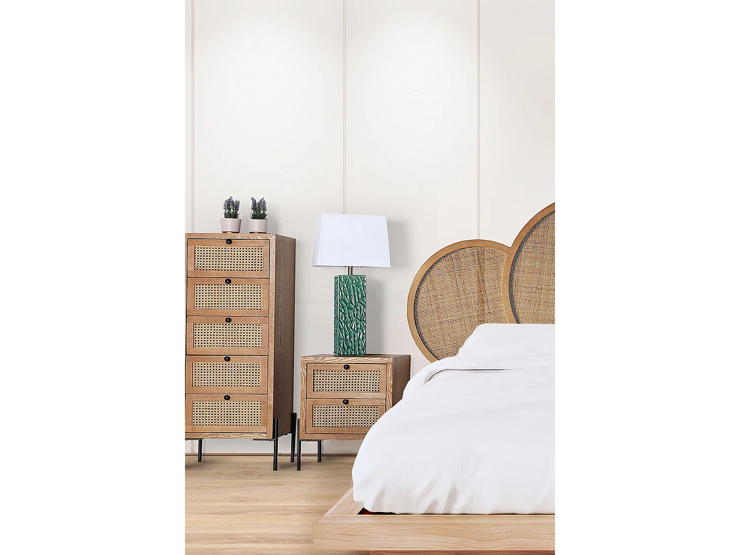 Mesita de noche de hierro en color marrón de 49x40x55cm