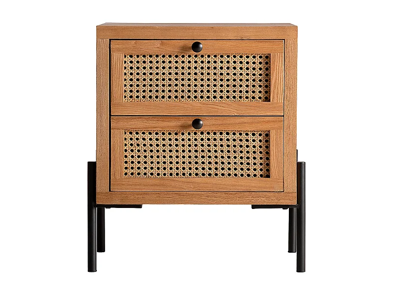 Mesita de noche de hierro en color marrón de 49x40x55cm