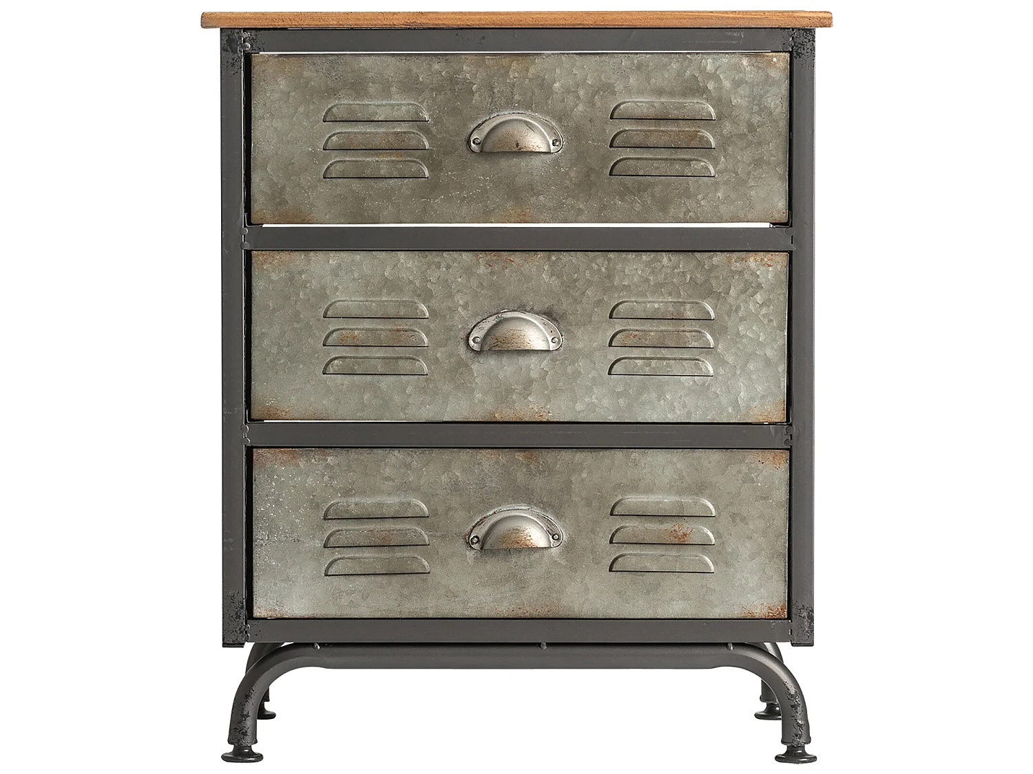 Table chevêt en fer gris 54x37x66 cm