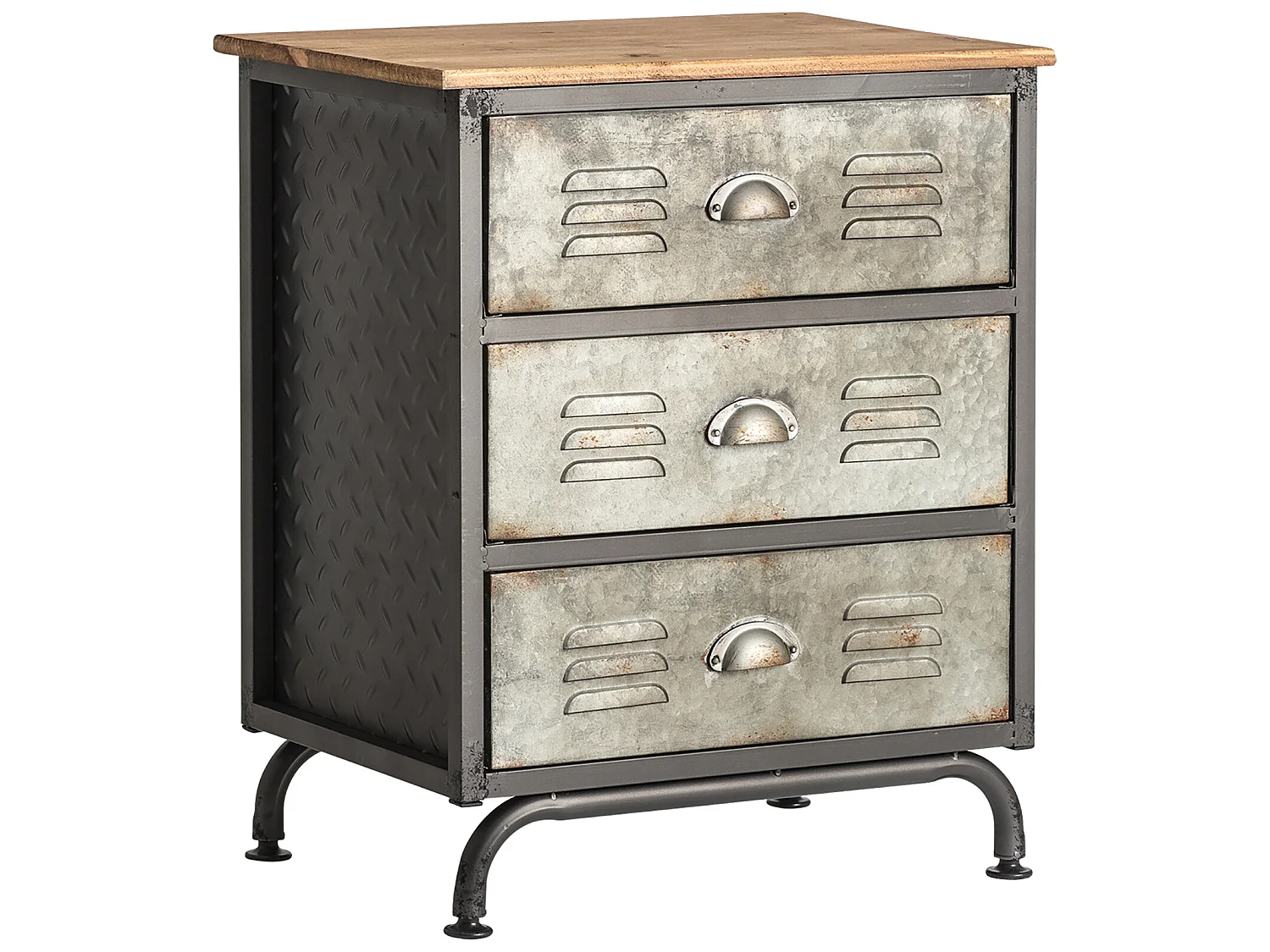 Table chevêt en fer gris 54x37x66 cm