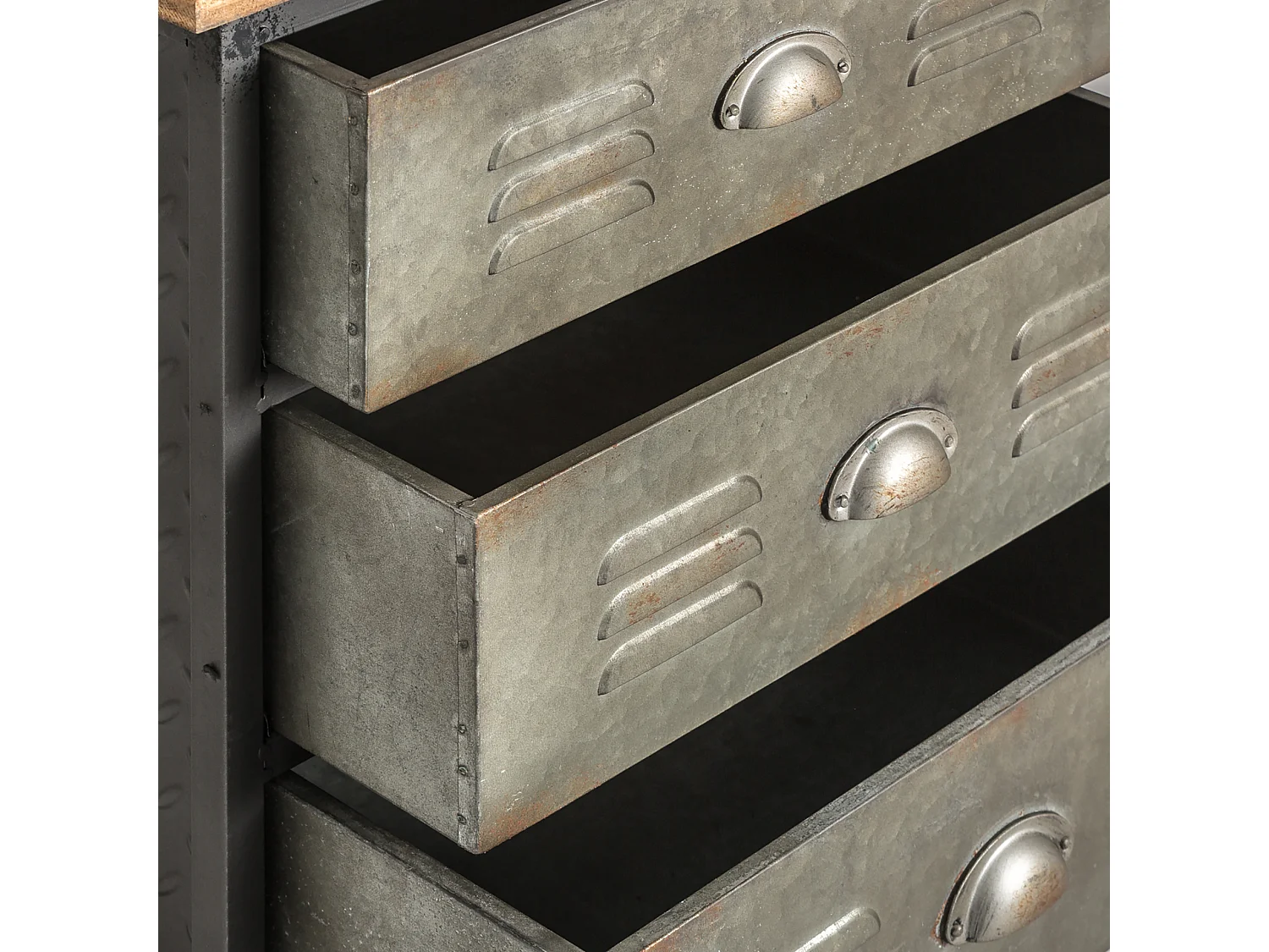 Table chevêt en fer gris 54x37x66 cm