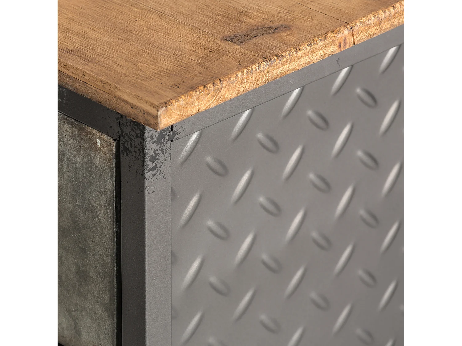 Table chevêt en fer gris 54x37x66 cm